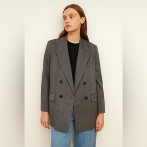 A new day Women's Gray Pinstripe Blazer